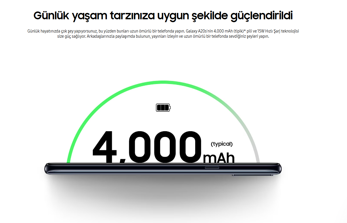 Yenilenmiş Samsung Galaxy A20s Pil